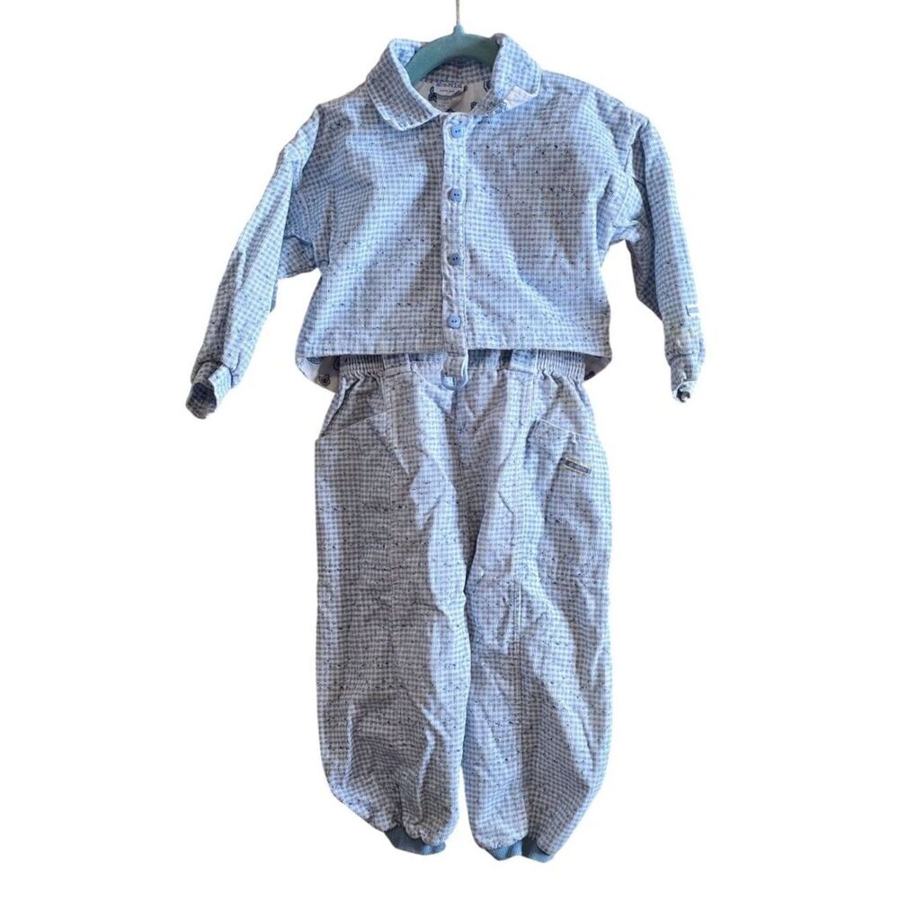 Absorba Baby Blue Checked Suspender Outfit With Jacket Adorableness Overload